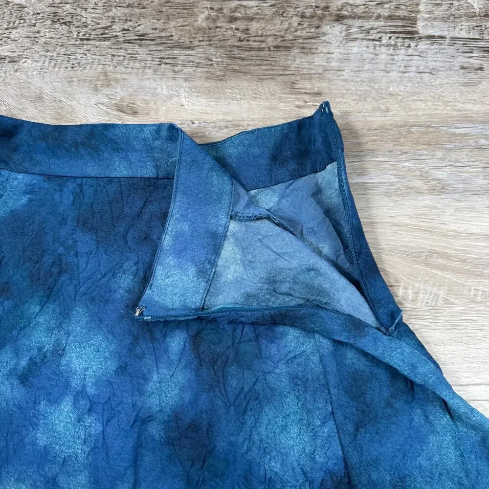Free People Blue Tie Dye Flowy Mini Skirt Boho Indie Sleaze Festival Size 2